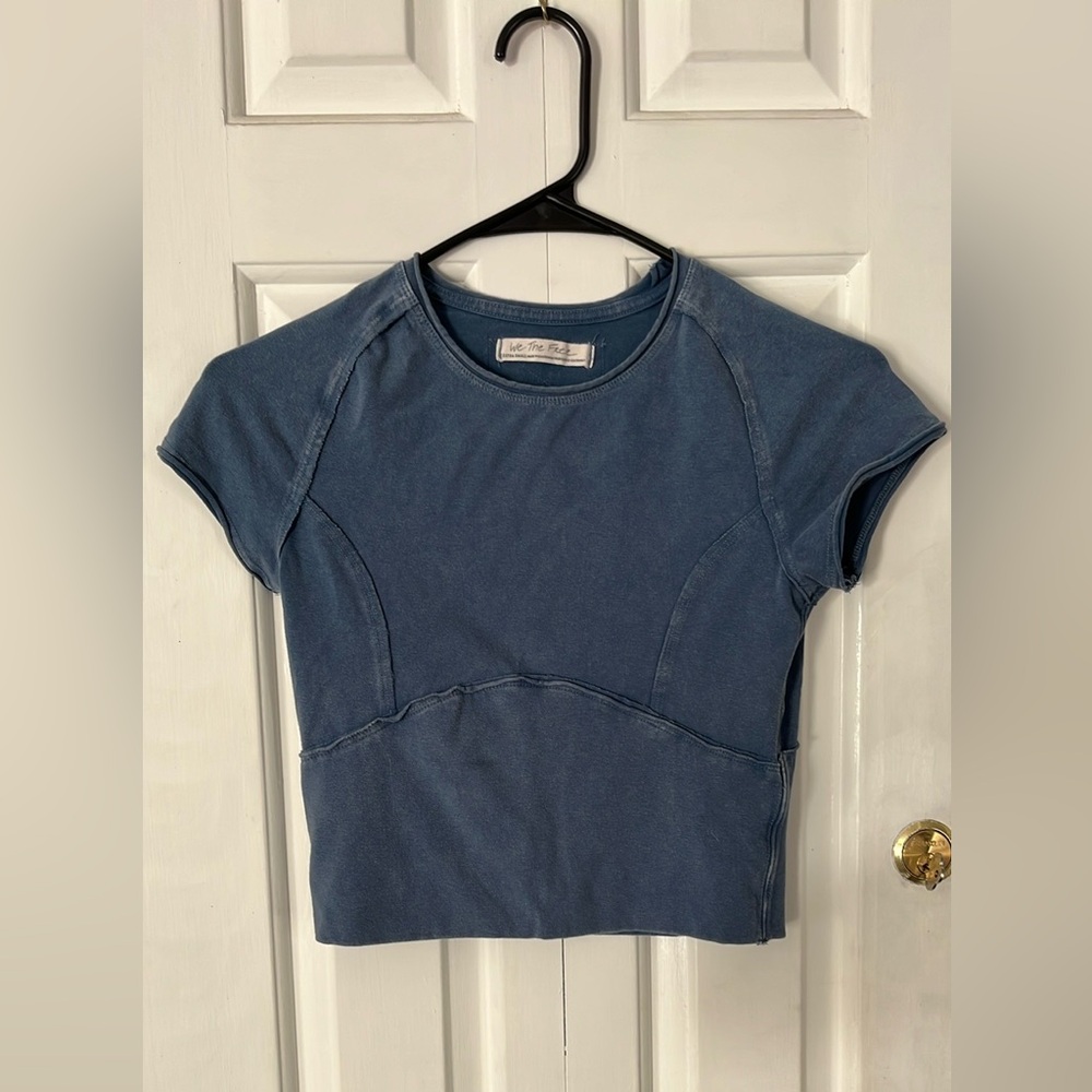 We The Free Blue Crop Top